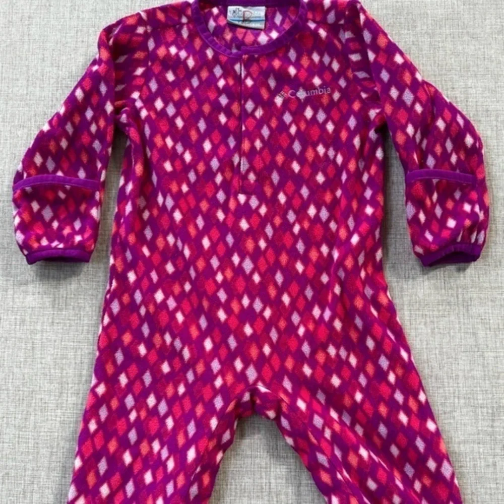 Columbia‎ full body Fleece bodysuit Size 6-12 Months girl foldover cuffs